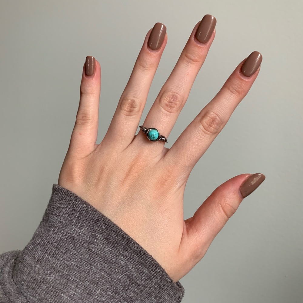 Turquoise Wire Ring - Picture 3 of 4